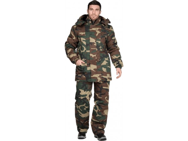 Костюм зимний ТУРИСТ куртка, брюки, размер 128-132, рост 182-188 КМФ зеленый