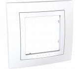 Рамка с декоративным элементом, 1 место, белый, скрытая Unica MGU2.002.18