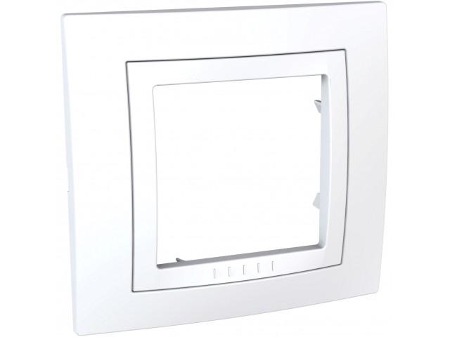 Рамка с декоративным элементом, 1 место, белый, скрытая Unica MGU2.002.18