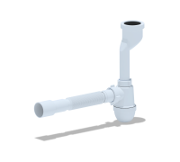 Сифон для писсуара Ани 40 бутылочный без выпуска с гофрированной трубой 40х40/50мм (U0115)