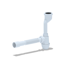 Сифон для писсуара Ани 40 бутылочный без выпуска с гофрированной трубой 40х40/50мм (U0115)