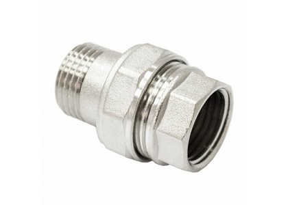 Соединитель прямой 40 американка никелированный ВР-НР