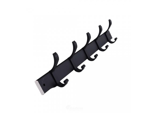 Крючки на планке раздвижные 5 шт Black Крючки на планке раздвижные 5 шт Black