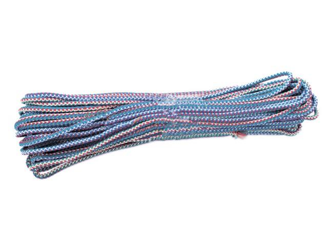 Шнур полипропиленовый 6 мм х 20 м, 90-110 кгс, вязаный, сердечник полипропилен, цветной, Россия