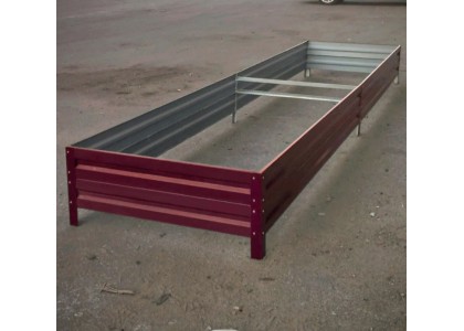 Грядка металлическая с ребром 2х1х0,15м Красное вино (3005)