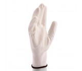 Перчатки трикотажные, 15 класс, с белым полиуретановым покрытием, размер L, Сибртех