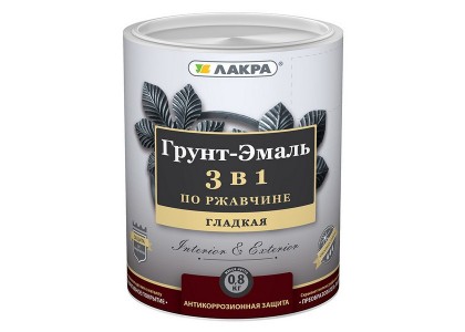 Грунт-эмаль Лакра по ржавчине 3в1 серый 1,7 кг Л-С