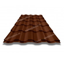 Металлочерепица Панорама (8017) шоколад 1,2*2,25*0,45мм КМК
