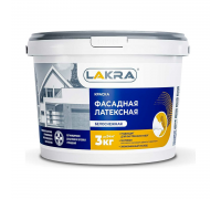 Краска ВД фасадная латексная Лакра Белоснежная Л-С 3 кг