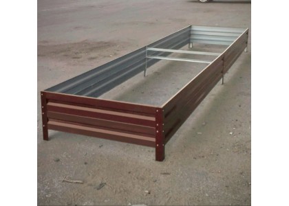 Грядка металлическая с ребром 6х1х0,15м Шоколадно-коричневая (8017)