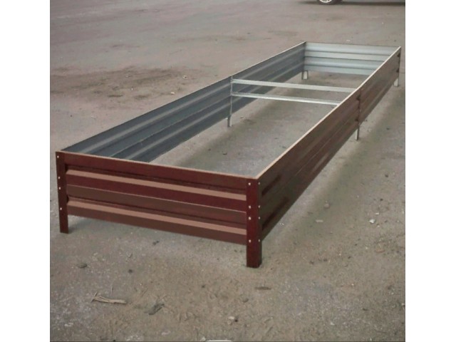 Грядка металлическая с ребром 6х1х0,15м Шоколадно-коричневая (8017)