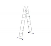 Лестница шарнирная четрехсекционная 5 ступеней трансформер алюминиевая Сибртех