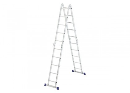 Лестница шарнирная четрехсекционная 5 ступеней трансформер алюминиевая Сибртех