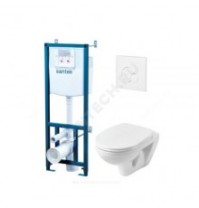Инсталляция комплект Бореаль (инсталляция+кнопка+унитаз+сиденье) Santek 1WH302464