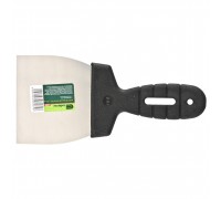 Шпатель 100 мм, нержавеющий, пластиковая ручка, Сибртех