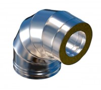 Колено-сэндвич дымохода 90г d150/230 0,8/0,5мм нерж/оцинк ПИК