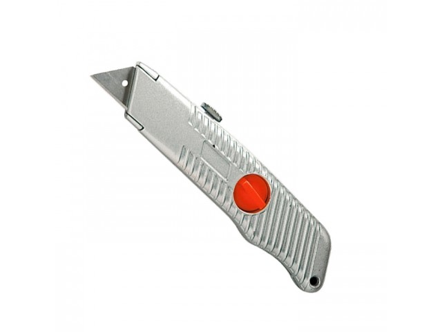 Нож трапециевидный, 18 мм, выдвижное трапециевидное лезвие металлический корпус, Matrix