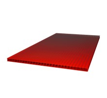 Сотовый поликарбонат 4 мм 2,1х6м Красный Ultra уд. вес 0,5(0.45) кг/м2