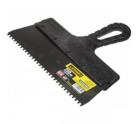 Шпатель зубчатый нержавеющий 250 мм, зуб 4 х 4 мм, Stayer