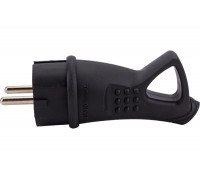 Вилка электрическая угловая однофазная каучук с ушком