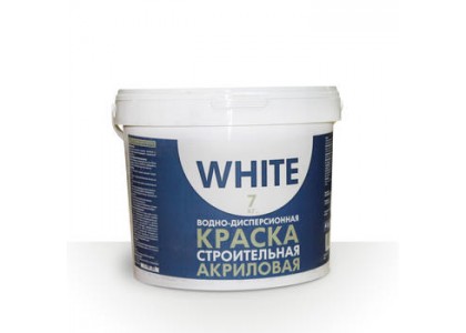 Краска ВД СТРОИТЕЛЬНАЯ для потолков и интерьеров  WHITE 7 кг