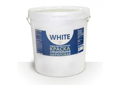Краска ВД СТРОИТЕЛЬНАЯ для потолков и интерьеров  WHITE 30 кг