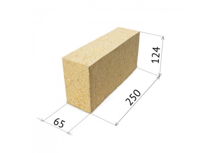 Кирпич огнеупорный шамотный ШБ-8 65х250х124мм (1пал-297шт, 4,3кг/шт)
