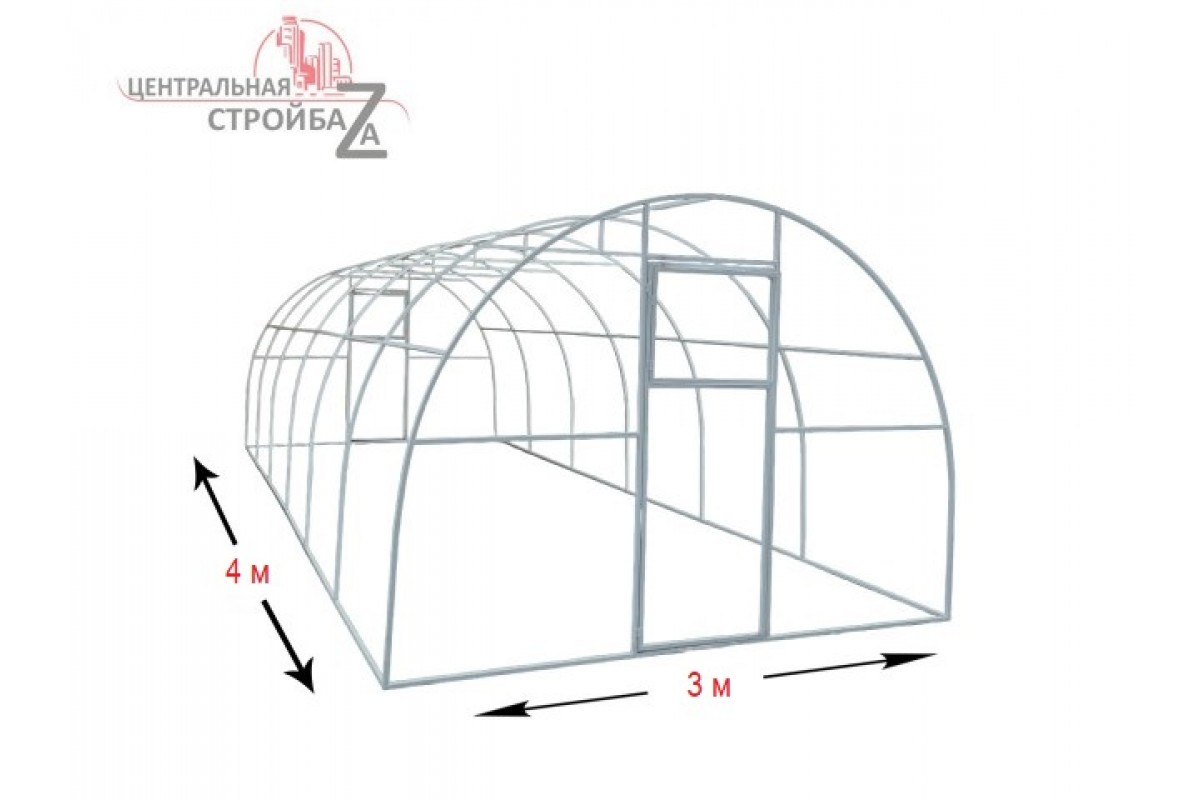 Готовая теплица Кормилица 3х4х2,1м Усиленная окрашенная с поликарбонатом  Томато, крепежом и брусом