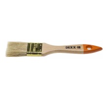 Кисть плоская  38 мм, натуральная щетина, деревянная ручка, Dexx практик