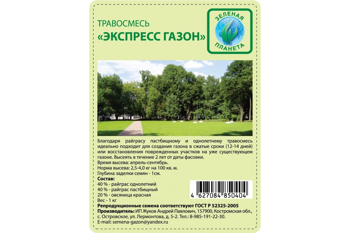 Газонная травосмесь Экспресс газон, 3 кг в Центральной Стройбазе купить по  низкой цене