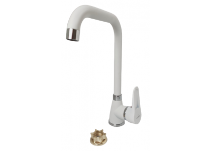 Смеситель для кухни Pursh R97331W крепление под гайку цинк белый