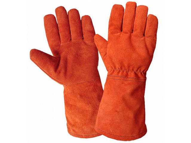 Краги Металлург Люкс спилок красные пятипалые прокладка термоизол нетканный материал арамидные нити