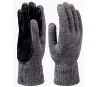 Перчатки полушерстяные Акташ двойные спилковый наладонник 10 класс 120гр размер 10 серые СПЕЦ-SB®PRO