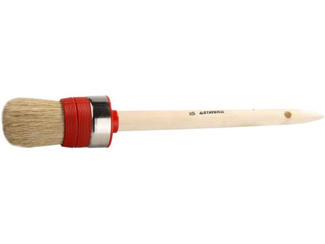 Кисть круглая №18/60 мм,  натуральная щетина, деревянная ручка, усилена, Stayer