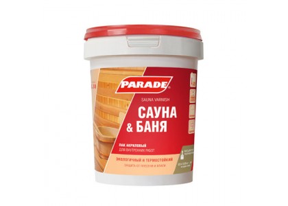 Лак PARADE для саун акриловый L30 Сауна&Баня полуматовый 2,5 л