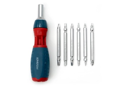 Отвертка Кратон со сменными битами (S2) SL6,PH2, SL8,PH4,PZ2,PH3,HEX5(H5),PH1,TORX T20 (T20), SL5