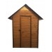 Туалет деревянный с унитазом и раковиной