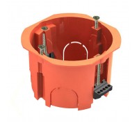 Коробка установочная с/п 65х45мм г/к (пластиковые лапки, с саморезом) 