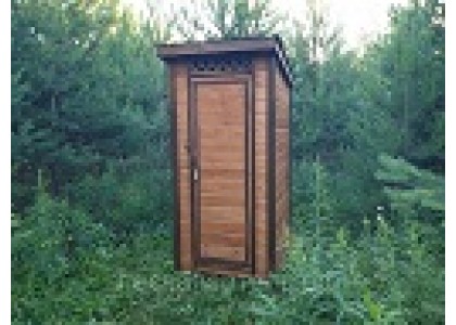 Туалет деревянный с плоской крышей с сиденьем (размер 1х1м)