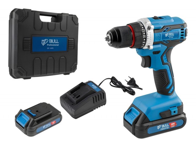Дрель-шуруповерт АКБ BULL SR 1803 бесщеточный 18 В