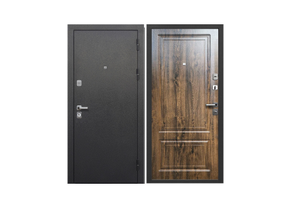 Дверь входная металлическая Толстяк Букле черный грецкий орех 960х2050 левая
