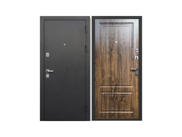 Дверь входная металлическая Толстяк Букле черный грецкий орех 960х2050 левая