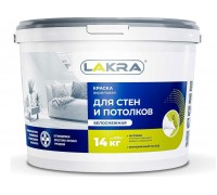 Краска ВД для стен и потолков Лакра белоснежная 14 кг Л-С