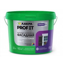 Краска ВД фасадная Лакра акриловая PROF IT база С 13 кг