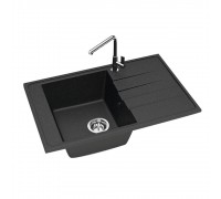 Мойка каменная прямоугольная 780х500х210мм антрацит матовая