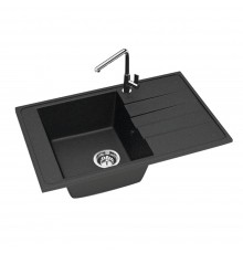 Мойка каменная прямоугольная 780х500х210мм антрацит матовая