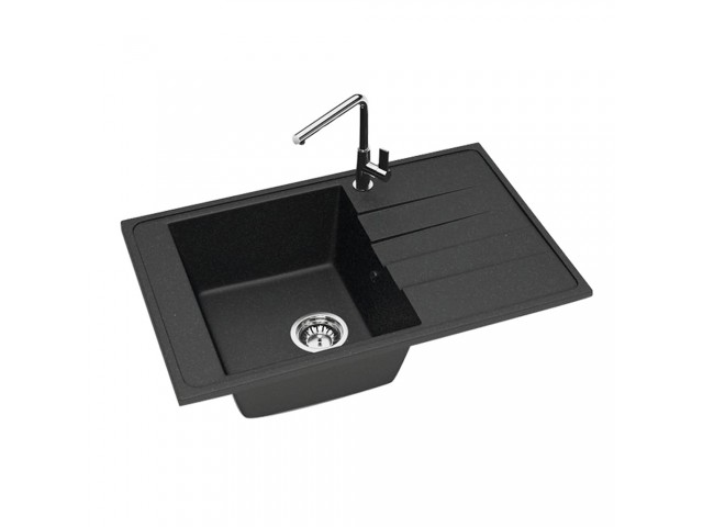 Мойка каменная прямоугольная 780х500х210мм антрацит матовая