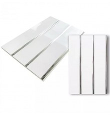 Панель ПВХ 2950*240мм 3-х секционная Серебро (10шт=7,08м2)