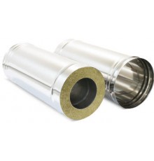 Труба-сэндвич дымовая дымоходная d115/200 L1000 0,5мм нерж/цинк (AISI 430)