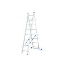 Лестница двухсекционная  8 ступеней алюминиевая Сибртех